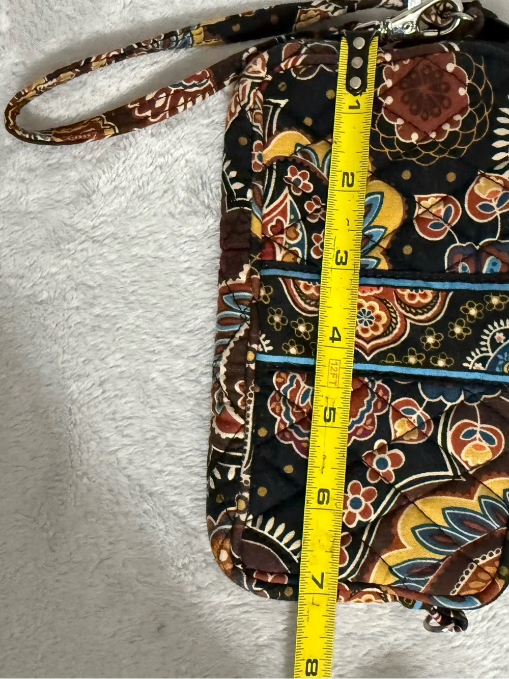 Vera Bradley Black Floral Quilted Wristlet